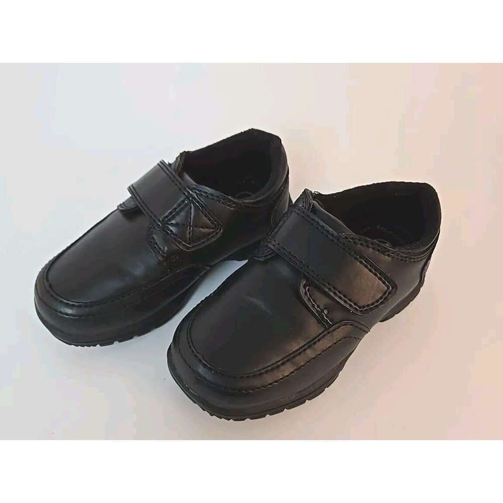 Cherokee Toddler Boys Dudley Black Straps Shoes Sz 7 Oxford - Picture 2 of 8